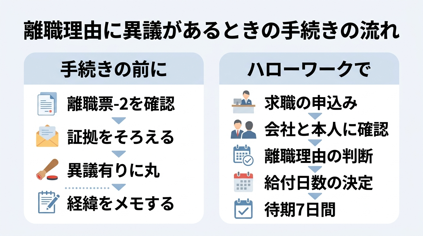 失業保険の給付日数は離職理由で変わる|45歳以上は最長330日 3 離職理由に異議があるときの失業保険の受給手続きの流れ